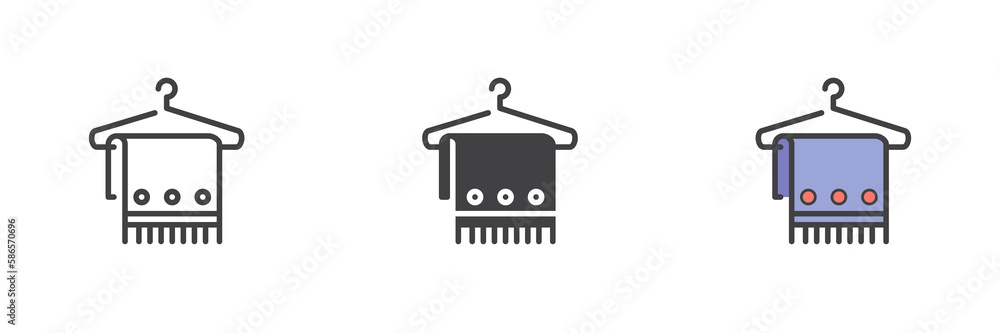 Obraz premium Towel hanger different style icon set
