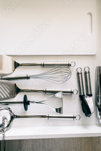 various utensils in a kitchen drawer photo