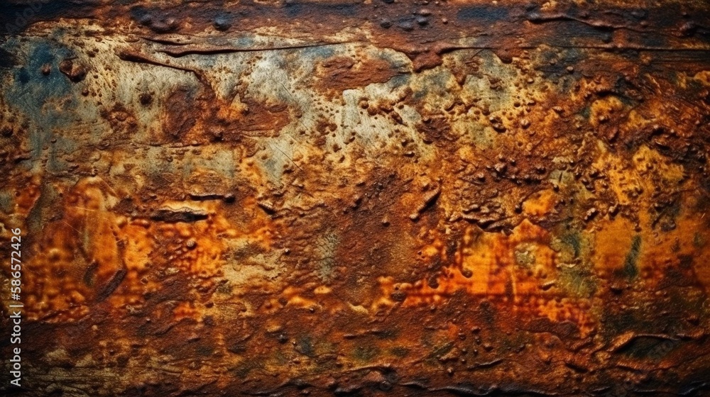 Old Grunge rusty copper bronze texture, background. Generative AI