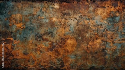 Old Grunge rusty copper bronze texture  background. Generative AI