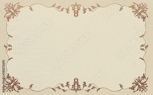 ビンテージで豪華なフレーム セピア背景 イラスト素材 色違い・差分有