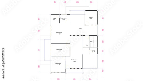 Dream luxury home blueprint illustration, dream home layout blueprint vector