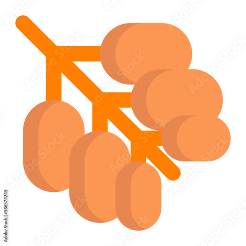 Colorful dates fruit in flat icon. Ramadan, mubarak, islam, arab, dessert, iftar