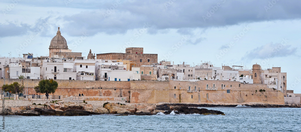 Historic town of Monopoli, view of old houses, coastal roads, Italy, Europe