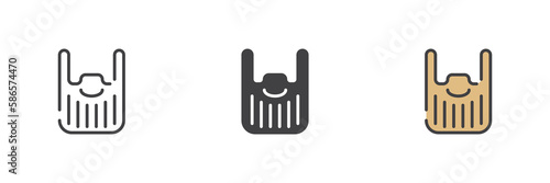 Hairdresser apron different style icon set
