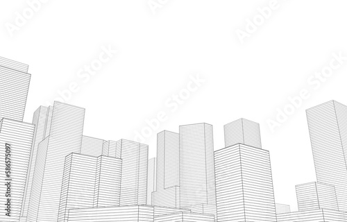 modern city architectural drawing