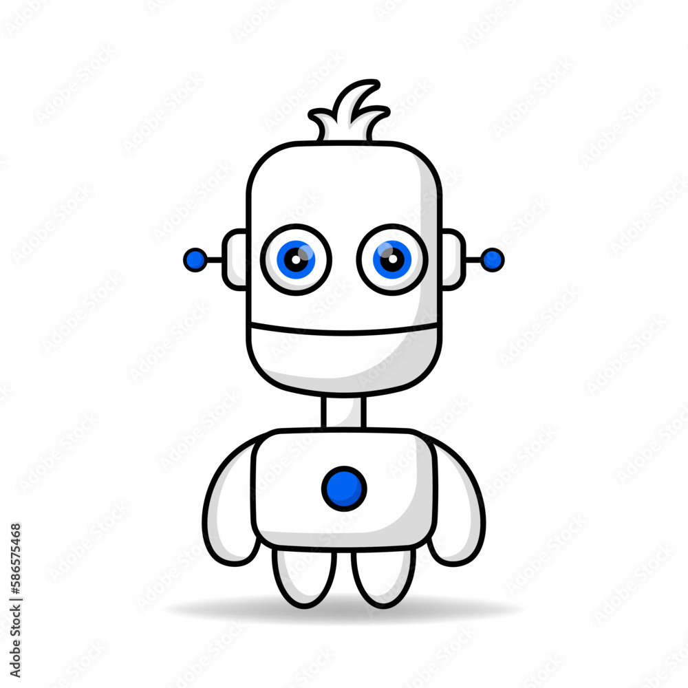 Cute robot mascot design kawaii