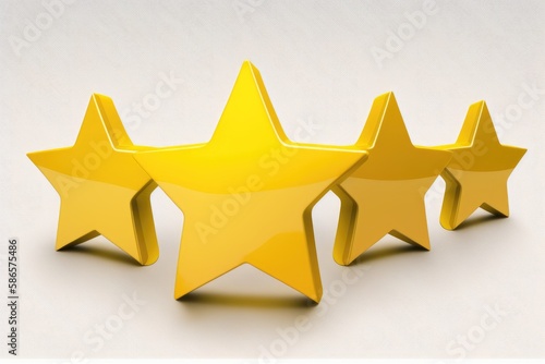 Three gold stars on a white background