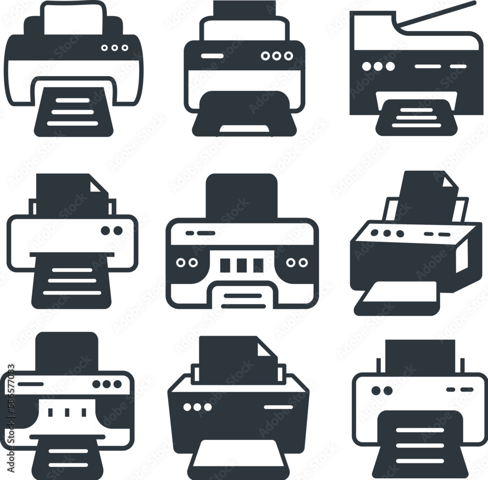 Printer vector icon, Document desktop printer flat icon Printer vector icon, Document desktop printer flat icon
