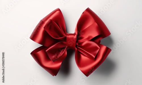  a large red bow on a white background with room for text stock photo - budget - free, code - free, code - free. generative ai