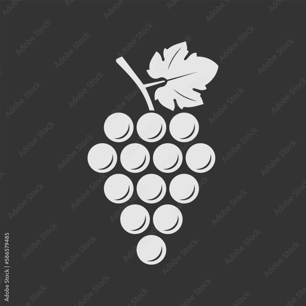 Grape icon isolated on dark background. Vector illustration Grape icon isolated on dark background. Vector illustration