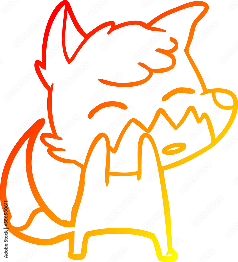 warm gradient line drawing cartoon fox warm gradient line drawing cartoon fox