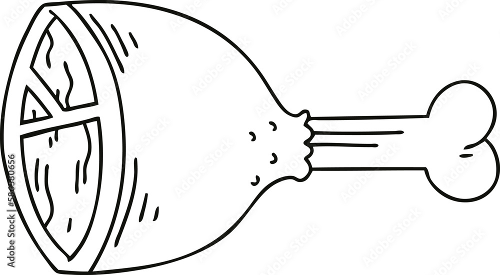 quirky line drawing cartoon meat bone quirky line drawing cartoon meat bone