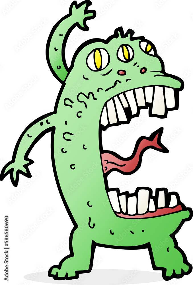 Fototapeta premium cartoon crazy monster