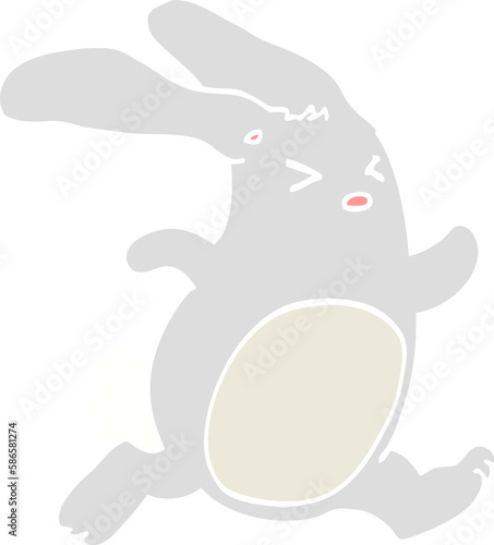 flat color style cartoon rabbit