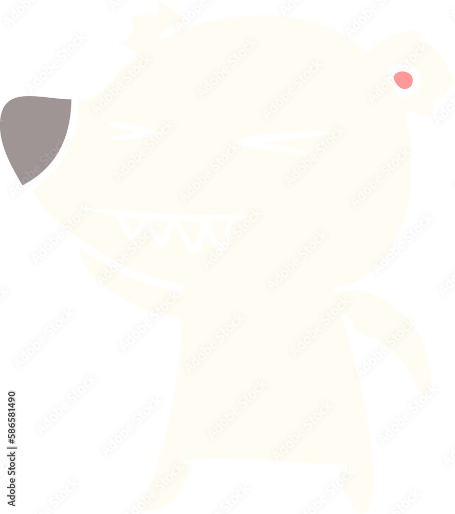angry polar bear flat color style cartoon angry polar bear flat color style cartoon