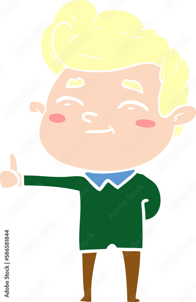 Fototapeta premium happy flat color style cartoon man