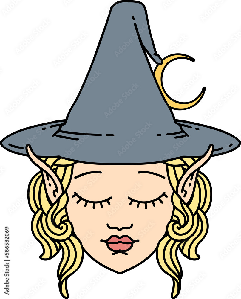 elf mage character face illustration elf mage character face illustration