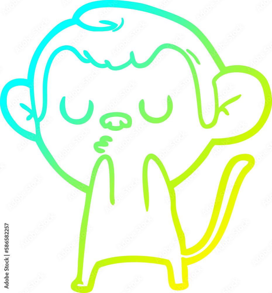 cold gradient line drawing cartoon monkey cold gradient line drawing cartoon monkey