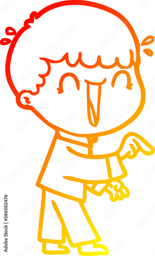 warm gradient line drawing laughing cartoon man pointing finger warm gradient line drawing laughing cartoon man pointing finger