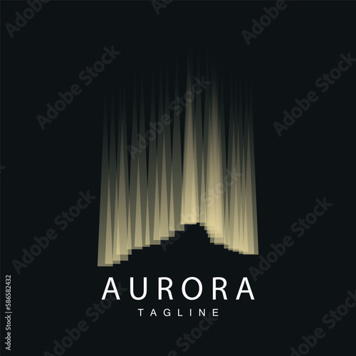 Aurora Logo, Simple Design Amazing Natural Scenery Of Aurora, Vector Icon Template, Illustration