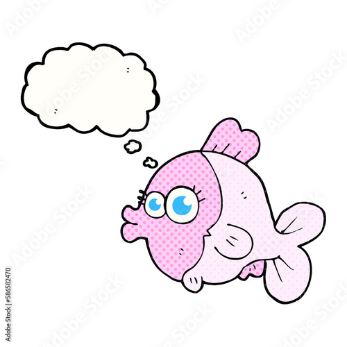 funny thought bubble cartoon fish with big pretty eyes