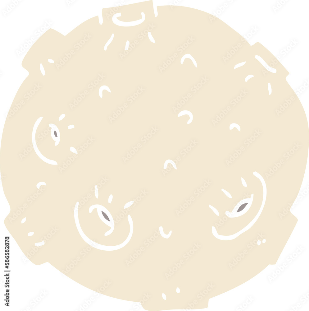 cartoon doodle moon with craters cartoon doodle moon with craters