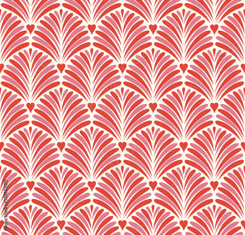 Luxury art deco seamless pattern. Abstract vector background. Geometric damask texture.