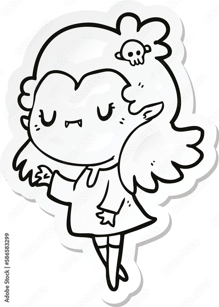 sticker of a cartoon vampire sticker of a cartoon vampire