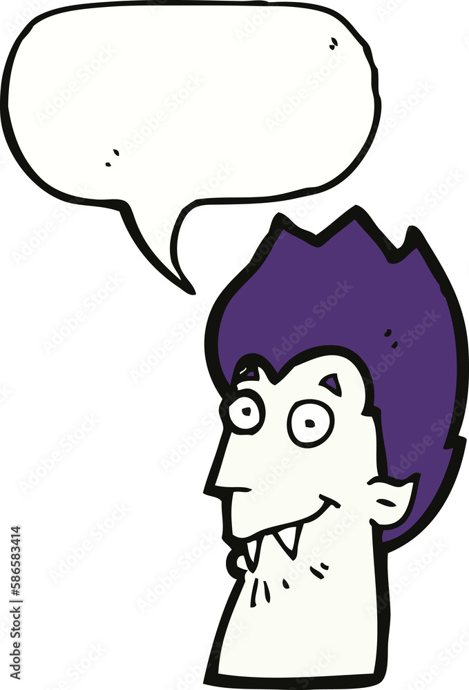 cartoon vampire head with speech bubble cartoon vampire head with speech bubble