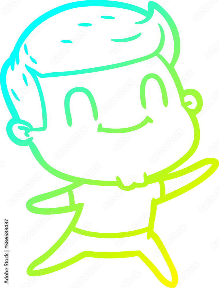 cold gradient line drawing cartoon friendly man cold gradient line drawing cartoon friendly man