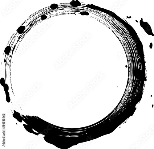circle background  with paint strokes and splashes  white background