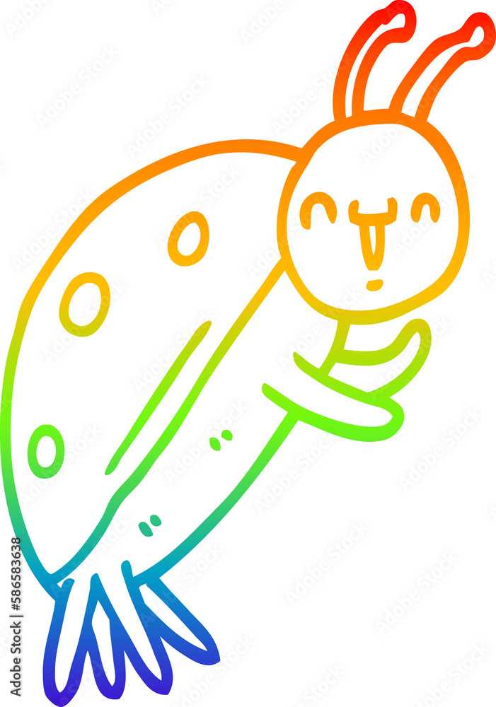 rainbow gradient line drawing cute cartoon ladybug rainbow gradient line drawing cute cartoon ladybug