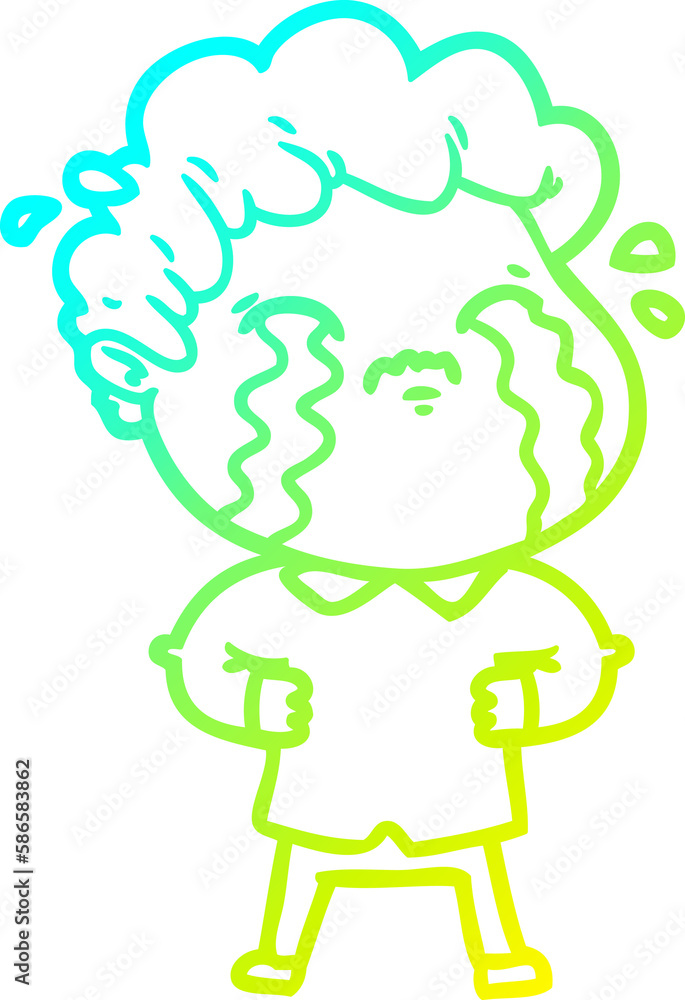 cold gradient line drawing cartoon man crying cold gradient line drawing cartoon man crying