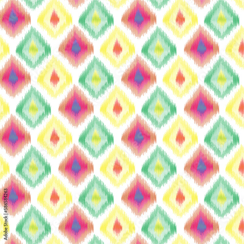 seamless pattern repeat ikat ogee art floral and geometric elements black and white modern design texture, vintage, ethnic fabric, carpet clothing folk embroidery vector background 