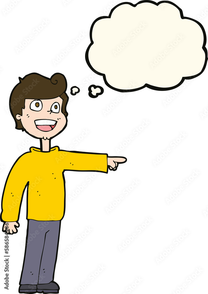 cartoon man pointing and laughing with thought bubble cartoon man pointing and laughing with thought bubble