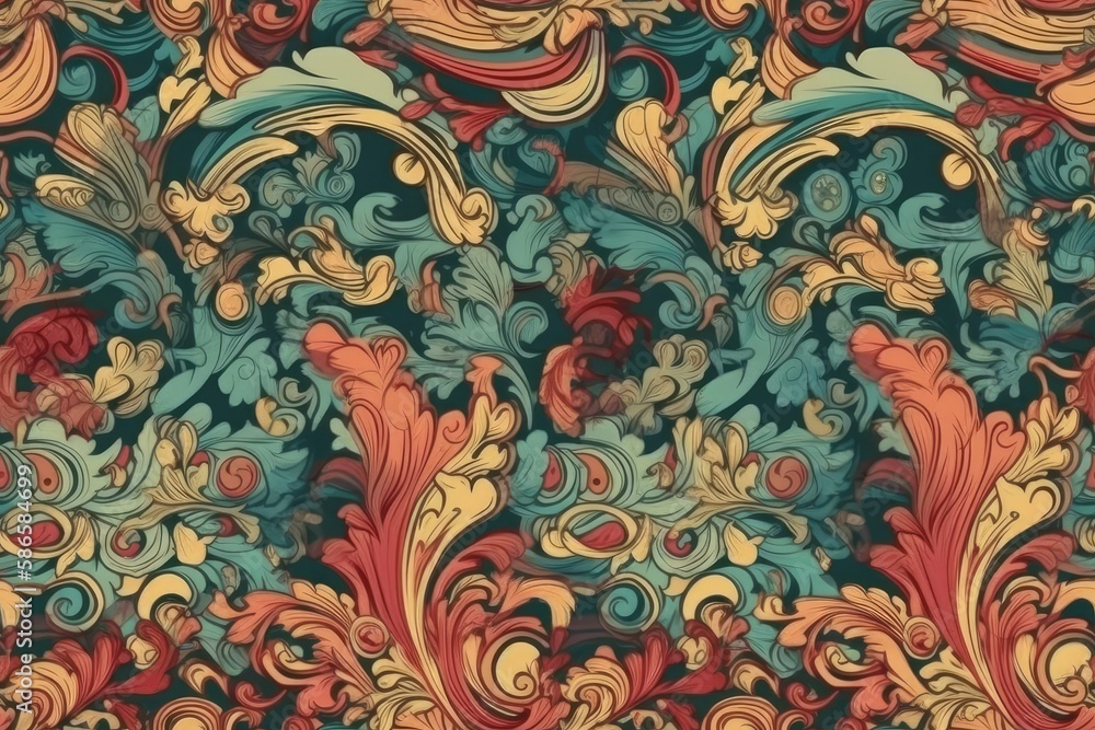 vibrant and intricate wallpaper design. Generative AI