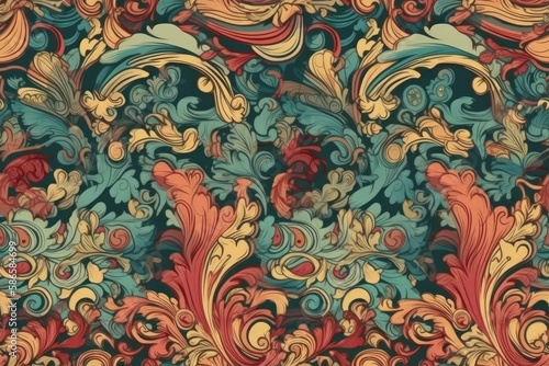 vibrant and intricate wallpaper design. Generative AI