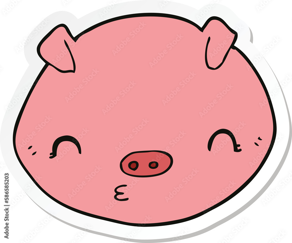 sticker of a cartoon pig sticker of a cartoon pig