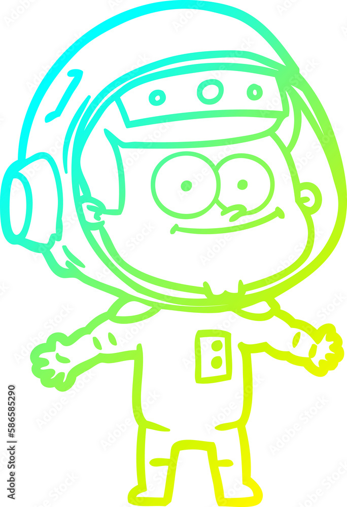 cold gradient line drawing happy astronaut cartoon cold gradient line drawing happy astronaut cartoon