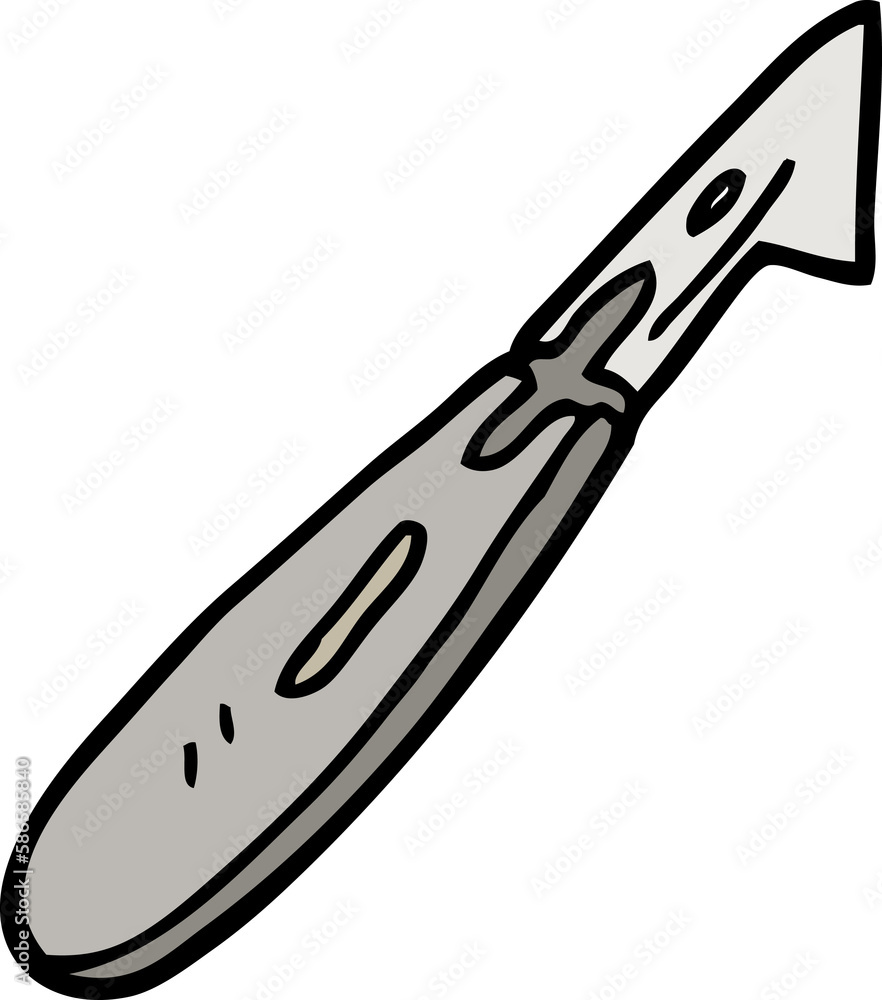 hand drawn doodle style cartoon craft knife hand drawn doodle style cartoon craft knife