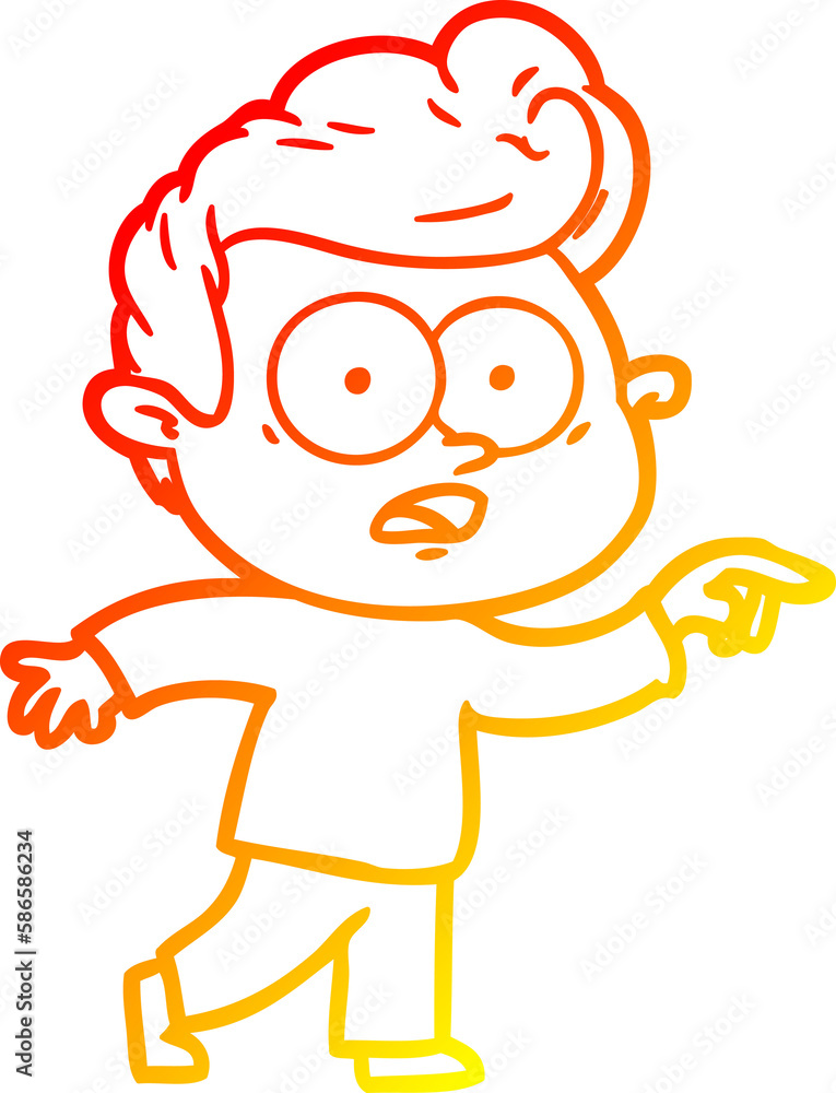 warm gradient line drawing cartoon staring man warm gradient line drawing cartoon staring man