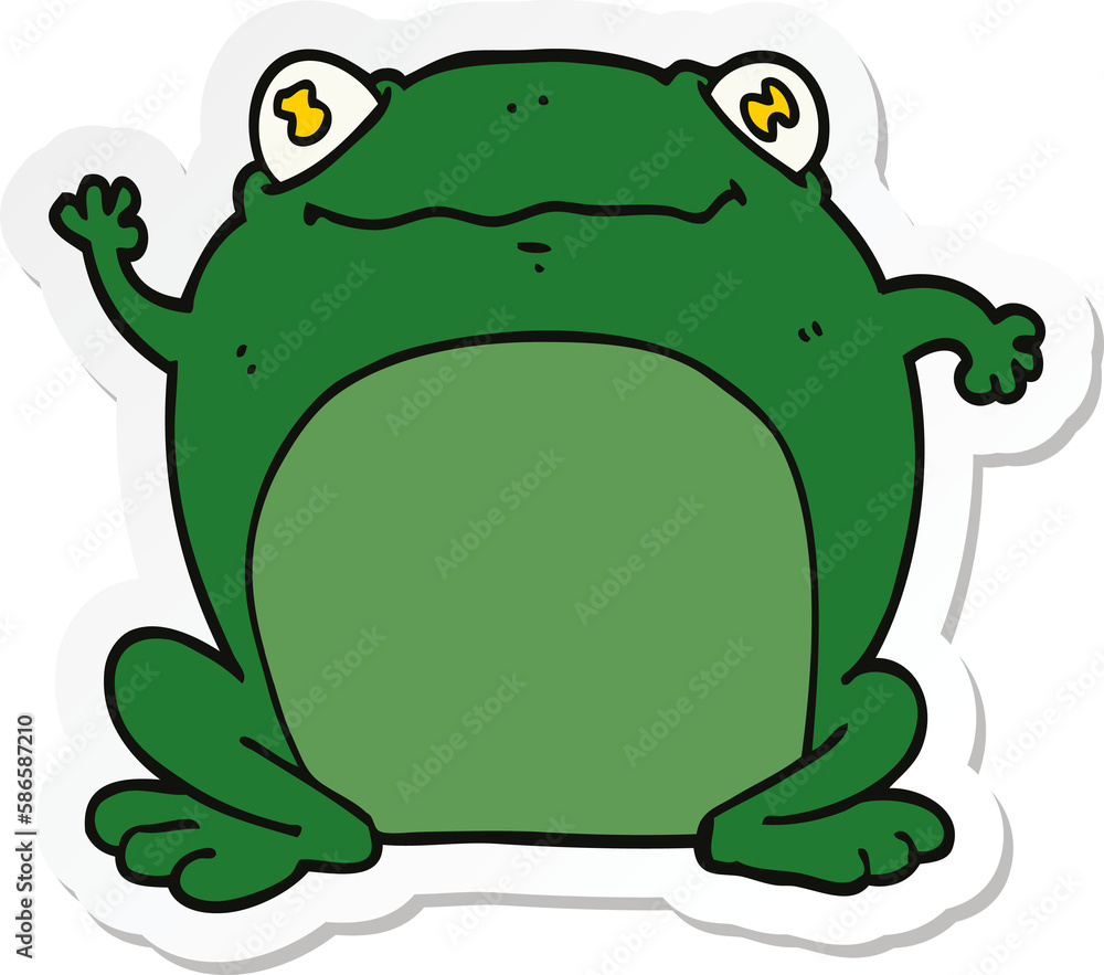 sticker of a cartoon frog sticker of a cartoon frog