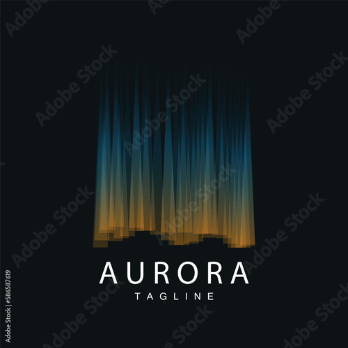 Aurora Logo, Simple Design Amazing Natural Scenery Of Aurora, Vector Icon Template, Illustration
