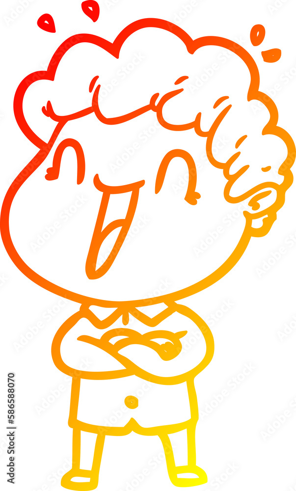 warm gradient line drawing cartoon happy man warm gradient line drawing cartoon happy man