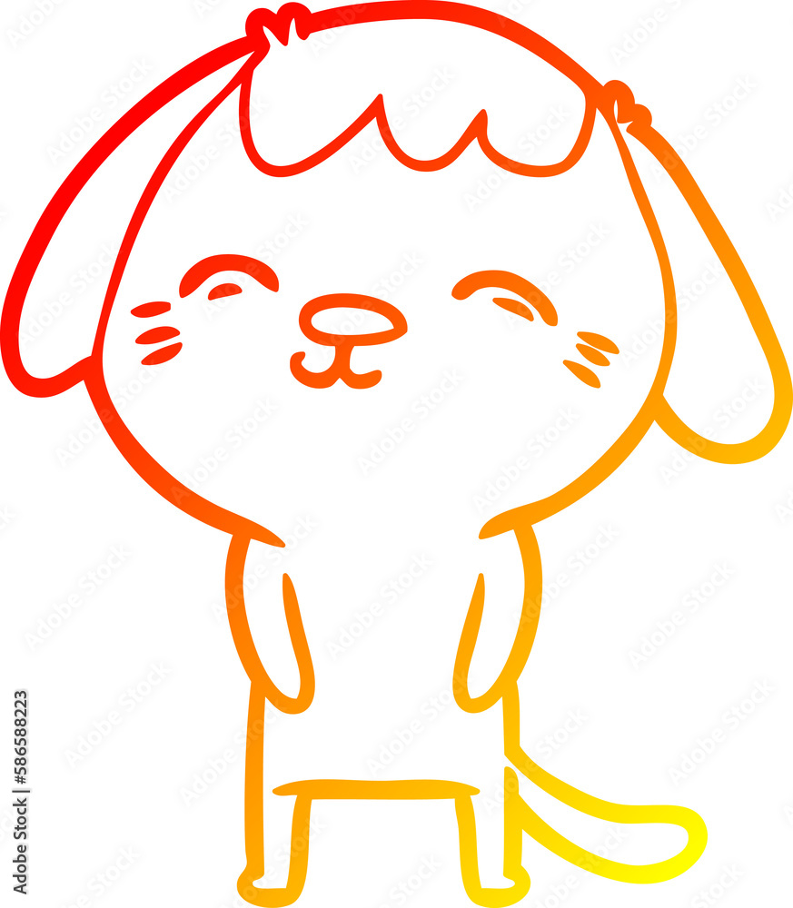 warm gradient line drawing happy cartoon dog warm gradient line drawing happy cartoon dog