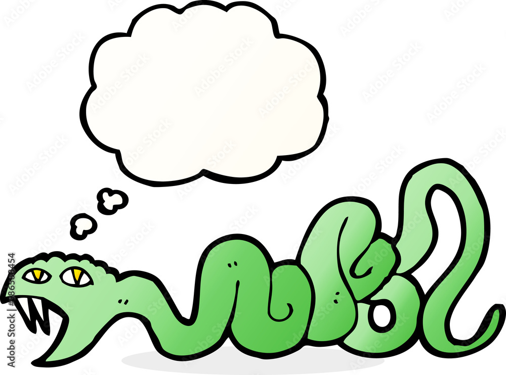 cartoon snake with thought bubble cartoon snake with thought bubble