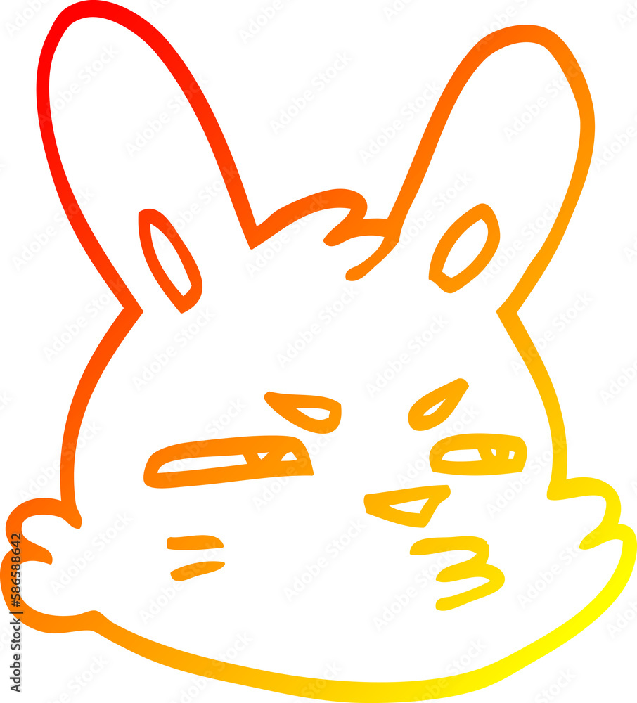 warm gradient line drawing cartoon moody rabbit warm gradient line drawing cartoon moody rabbit