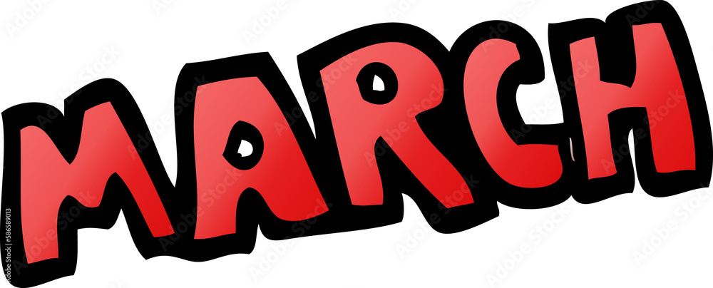 Fototapeta premium cartoon doodle month of march