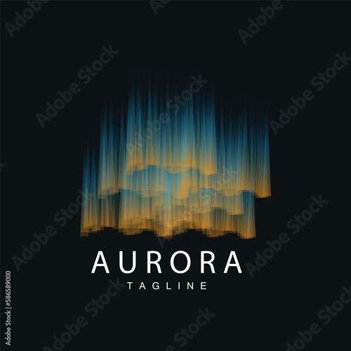 Aurora Logo, Simple Design Amazing Natural Scenery Of Aurora, Vector Icon Template, Illustration